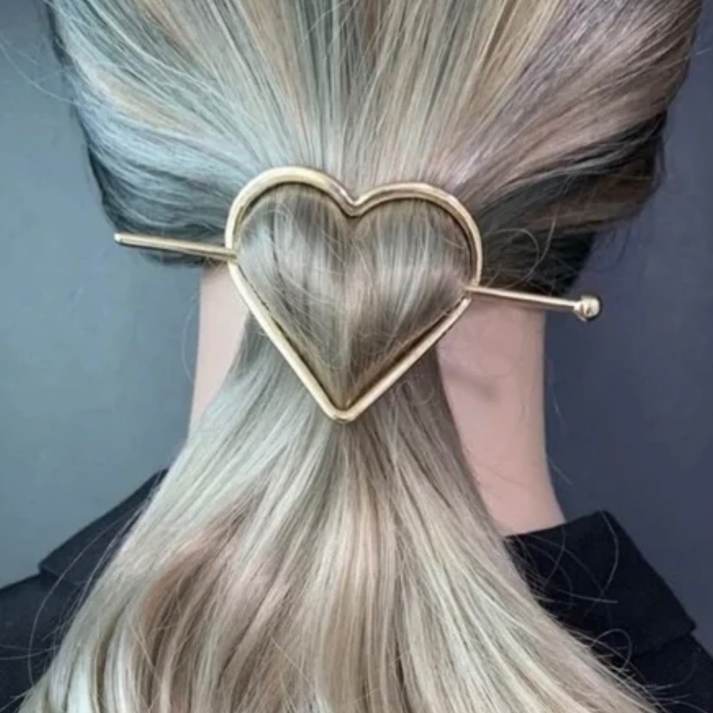 Hair Pin Clip gold heart